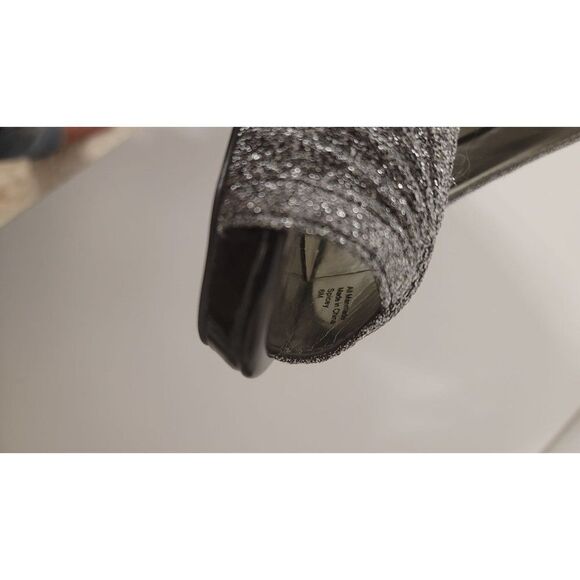 Style & Co Silver Peep Toe Heels - Picture 6 of 8